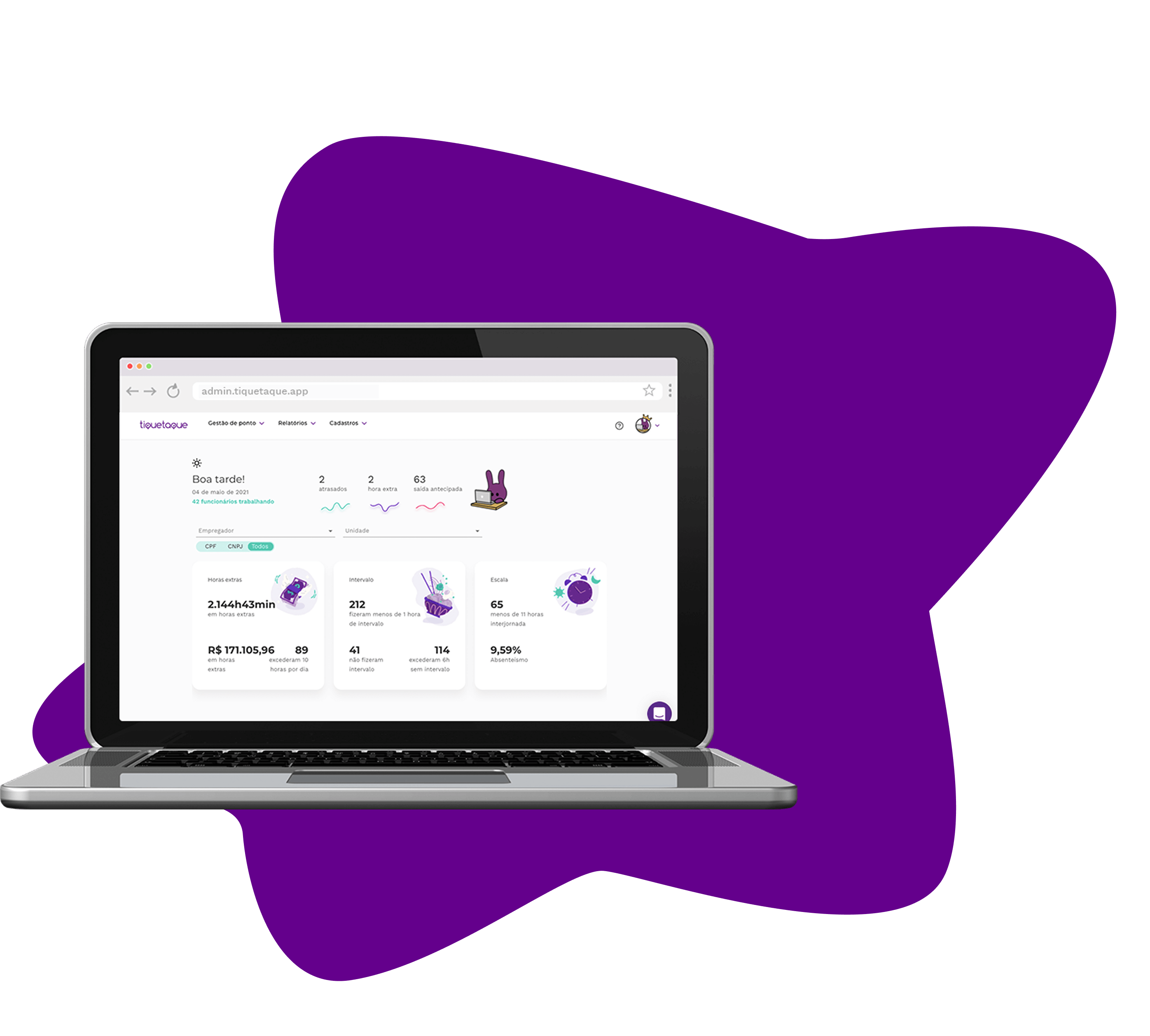 Dashboard do sistema admin